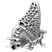 MOOYE ® - Collectie Zilveren Vlinder met zwart emaille kettinghanger