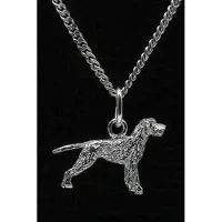 MOOYE ® - Collectie Zilveren Duitse staander draadhaar met staart ketting hanger - klein