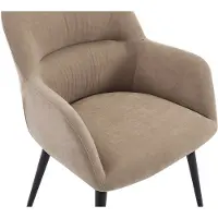 Vente-unique Set tafel MALATA + 4 stoelen HEKA - Wit marmereffect en beige