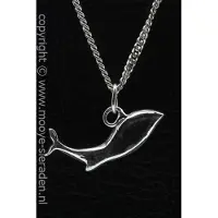MOOYE ® - Collectie Zilveren Walvis abstract ketting hanger