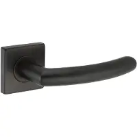 Intergriff Deurkruk (2x) Donna rond 20mm haaks op vierkant rozet mat zwart PVD gecoat | Zwarte raamsluitingen | Zwarte raamsluitingen | Zwarte raamsluitingen |