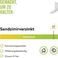 Alberts 847722 stoelhoek | sendzimir verzinkt | 60 x 60 x 20 mm | set van 40