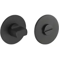 Intergriff Rozet met toilet / badkamersluiting rond 55x3 mm ultra dunne rozet van 3mm mat zwart PVD gecoat