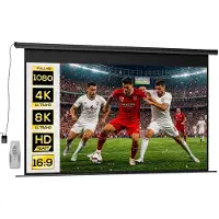 HOMCOM Projection Screen-Kunststof, Metaal-297L x 8B x 183H cm-Zwart