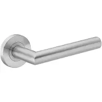 Intergriff Deurkruk (2x) Luna rond 20mm haaks met een schroefrozet geborsteld RVS | RVS deurklinken