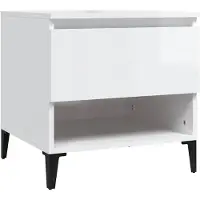 vidaXL Bijzettafel 50x46x50 cm bewerkt hout hoogglans wit