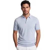 Gentiluomo poloshirt lichtblauw gemeleerd normale fit