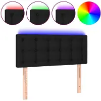 vidaXL Hoofdbord LED 80x5x78/88 cm stof zwart