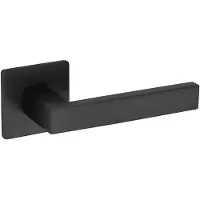 Intergriff Deurkruk (2x) Enzo vierkant 20mm haaks op vierkant ultra dunne rozet van 3mm mat zwart PVD gecoat | Zwarte raamsluitingen | Zwarte raamsluitingen | |