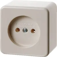 Berker – Enkelvoudige Wandcontactdoos opbouw ongeaard (crème)