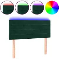vidaXL Hoofdbord LED 90x5x78/88 cm fluweel donkergroen