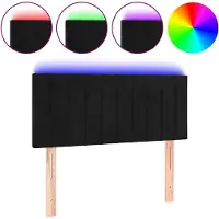 vidaXL Hoofdbord LED 80x5x78/88 cm fluweel zwart
