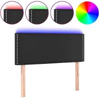vidaXL Hoofdbord LED 80x5x78/88 cm kunstleer zwart