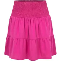 Miamoda - Dames - Jersey rok A-lijn brede gerimpelde tailleband - Felroze - Maat 44