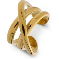 Lucardi Dames Stainless steel ring voor dames - Ring - Staal - Goudkleurig - 18 / 57 mm