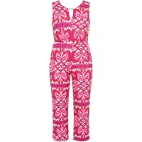 Ulla Popken Jumpsuit bloedrood / offwhite