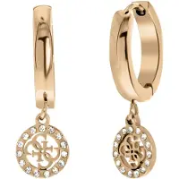 GUESS stalen roseplated oorbellen 4G logo 15mm