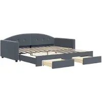 vidaXL Dagbed uitklapbaar met lades, donkergrijs, 100x200 cm, fluweel