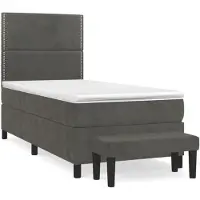 vidaXL Boxspring met matras fluweel donkergrijs 80x200 cm