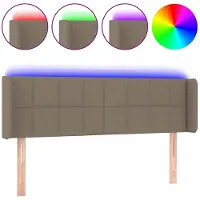 vidaXL Hoofdbord LED 147x16x78/88 cm stof taupe