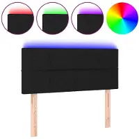 vidaXL Hoofdbord LED 90x5x78/88 cm stof zwart