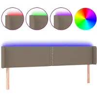 vidaXL Hoofdbord LED 183x16x78/88 cm stof taupe