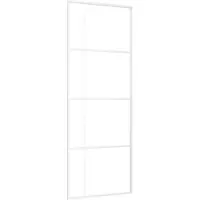 vidaXL Schuifdeur 76x205 cm ESG-glas en aluminium wit
