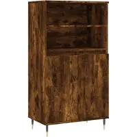 vidaXL Hoge kast 60x36x110 cm bewerkt hout gerookt eikenkleurig
