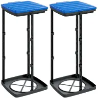 vidaXL Vuilniszakhouders 2 st 60 L PP zwart en blauw