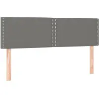 vidaXL Hoofdborden 144x5x78/88 cm stof donkergrijs