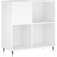 vidaXL Platenkast 84,5x38x89 cm bewerkt hout wit