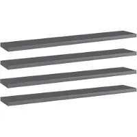 vidaXL Wandschappen 4 st 60x10x1,5 cm spaanplaat hoogglans grijs