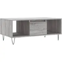 vidaXL Salontafel 90x50x36,5 cm bewerkt hout grijs sonoma