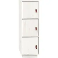 vidaXL Hoge kast 34x40x108,5 cm massief grenenhout wit