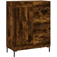 vidaXL Dressoir 69,5x34x90 cm bewerkt hout gerookt eikenkleurig
