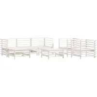 vidaXL 7-delige loungeset voor de tuin, wit, massief hout, grenenhout