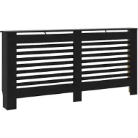 vidaXL Radiatoromsluiting, zwart, 172x19x81,5 cm, MDF