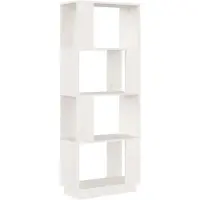 vidaXL Boekenkast/kamerscherm 51x25x132 cm massief grenenhout wit