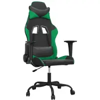 vidaXL Gamestoel kunstleer zwart en groen