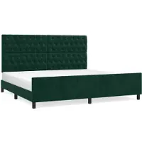 vidaXL Bedframe zonder matras 200x200 cm fluweel donkergroen