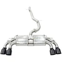 Invidia 2022+ Volkswagen Golf R MK8 76mm R400 Valved Cat Back Exhaust Straight Cut Black Tips