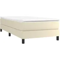 vidaXL Boxspring bed kunstleer crèmekleurig 160x200 cm