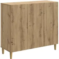 vidaXL Dressoir Artisanaal eiken 89 x 34,5 x 80 cm Bewerkt hout