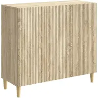 vidaXL Dressoir Sonoma Eiken 89 x 34,5 x 80 cm Bewerkt hout
