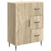 vidaXL Dressoir met lade Sonoma Eiken 66 x 34,5 x 89,5 cm Bewerkt hout