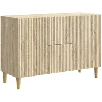 vidaXL Dressoir Sonoma Eiken 89 x 34,5 x 60 cm Bewerkt hout