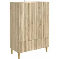 vidaXL Dressoir met lade Sonoma Eiken 66 x 34,5 x 95 cm Bewerkt hout