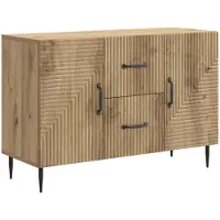 vidaXL Dressoir Artisanaal eiken 89 x 34,5 x 60 cm Bewerkt hout