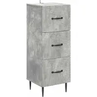 vidaXL Ladekast Betongrijs 33 x 34,5 x 89,5 cm Bewerkt hout