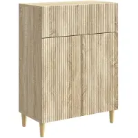 vidaXL Dressoir met lade Sonoma Eiken 66 x 34,5 x 90 cm Bewerkt hout